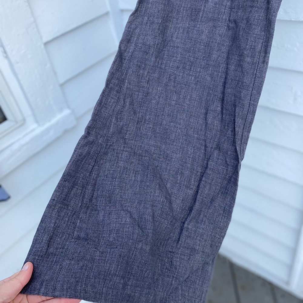 CAbi Charcoal Dress Pants Bell Bottom Wide Leg Linen Pants - Picture 2 of 9